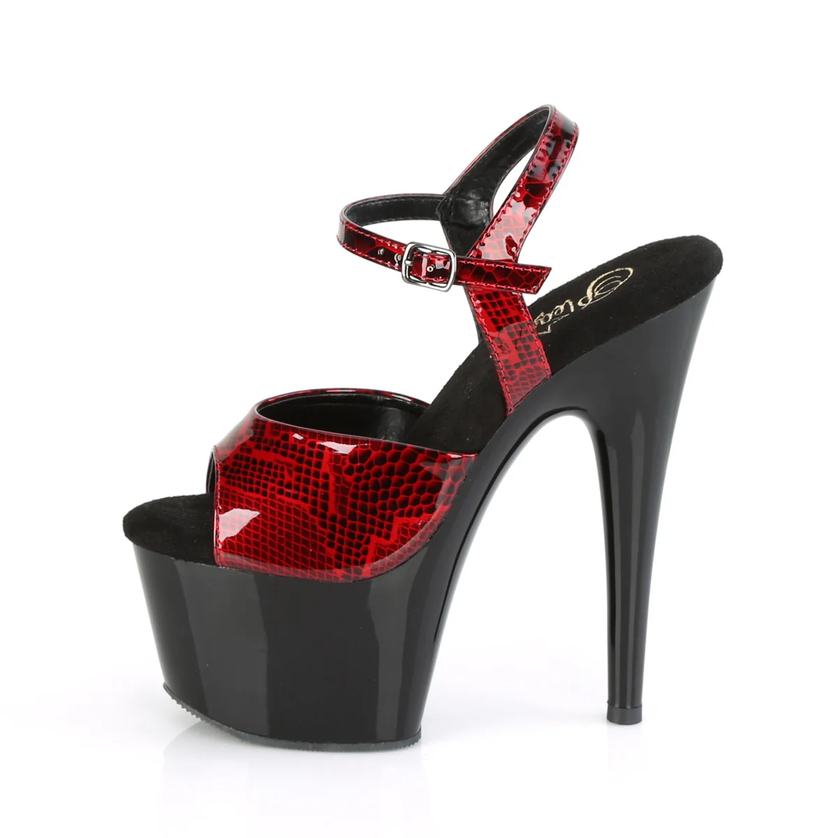 ADORE-709SP  Red Snake Skin Print Patent/Black - Image 3