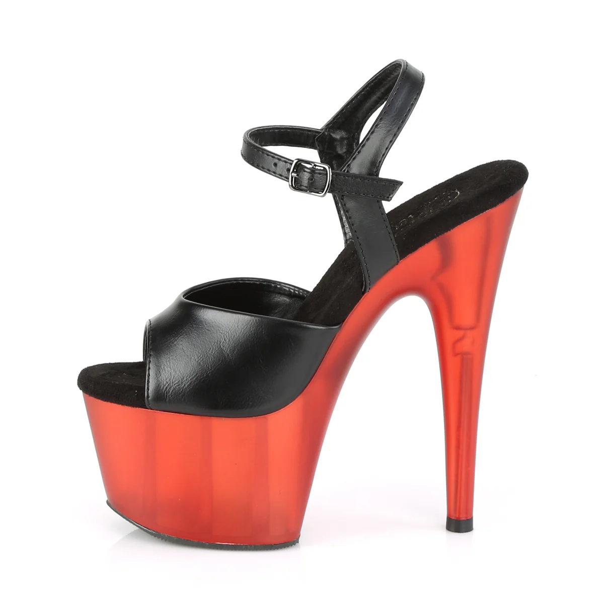 ADORE-709T Black Faux Leather/Frosted Red - Image 3