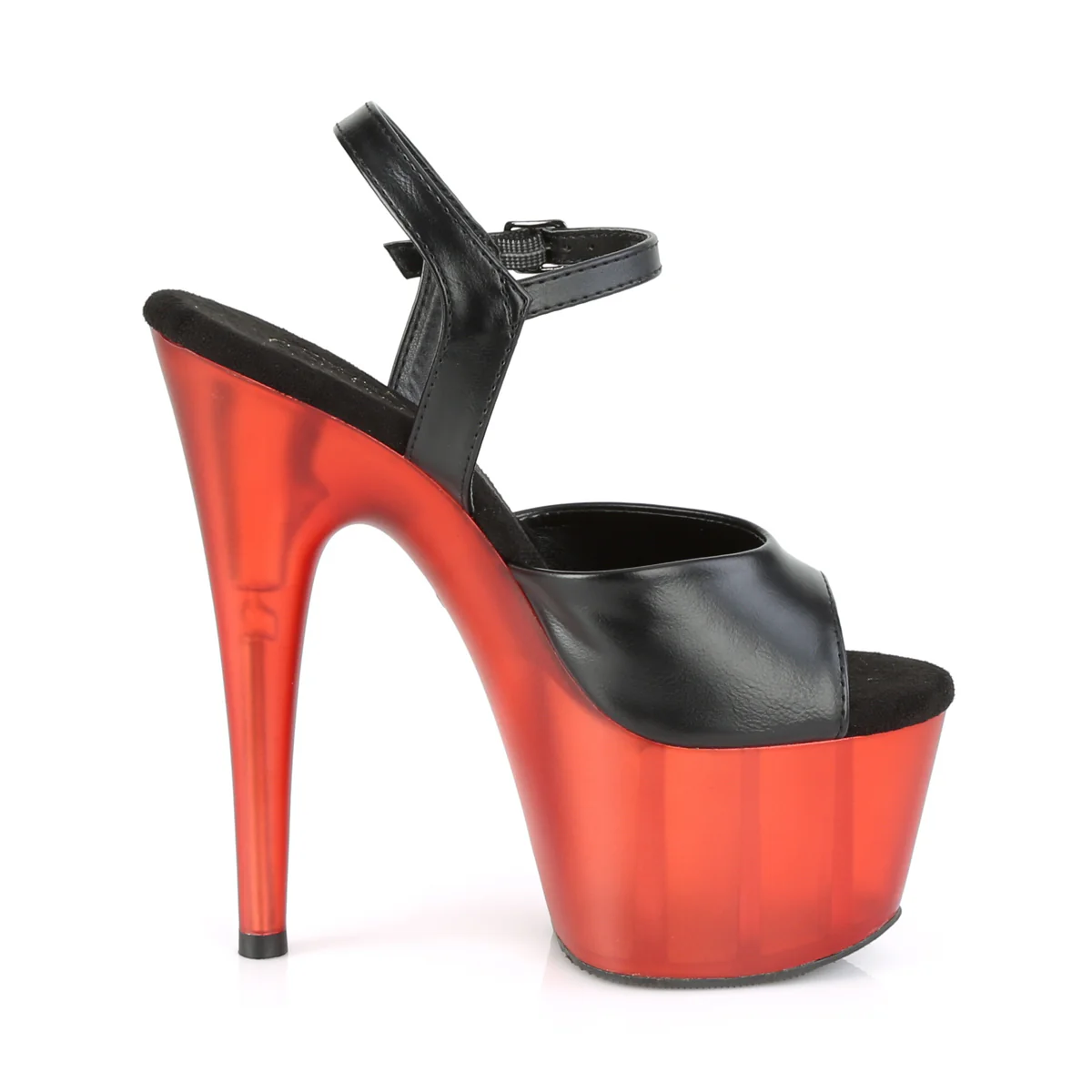 ADORE-709T Black Faux Leather/Frosted Red - Image 5