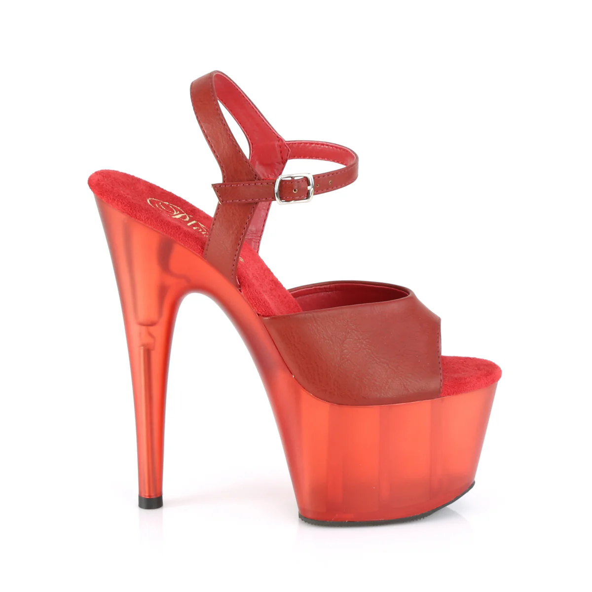 ADORE-709T Red Faux Leather/Frosted Red - Image 5