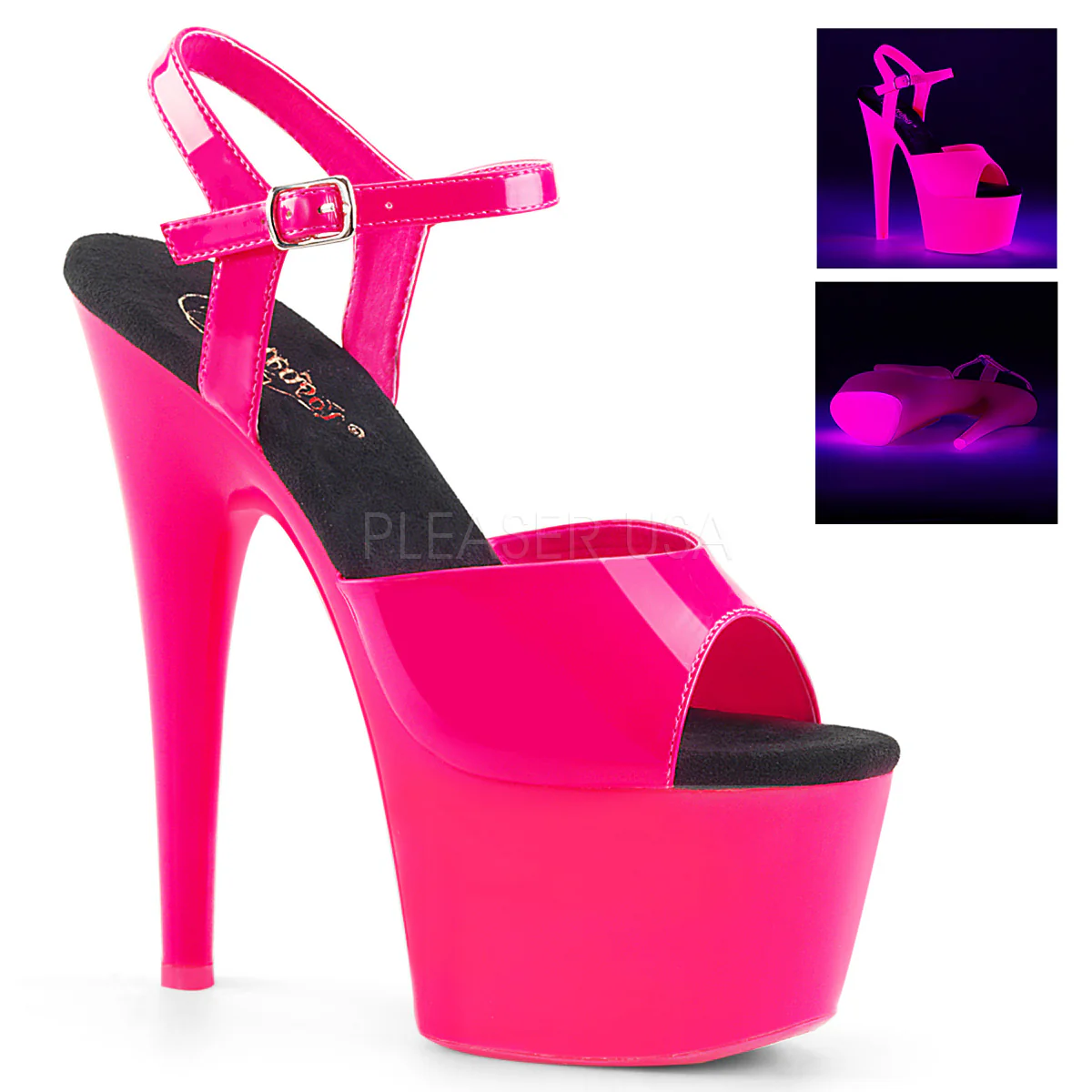 ADORE-709UV Neon Hot Pink Patent/Neon Hot Pink