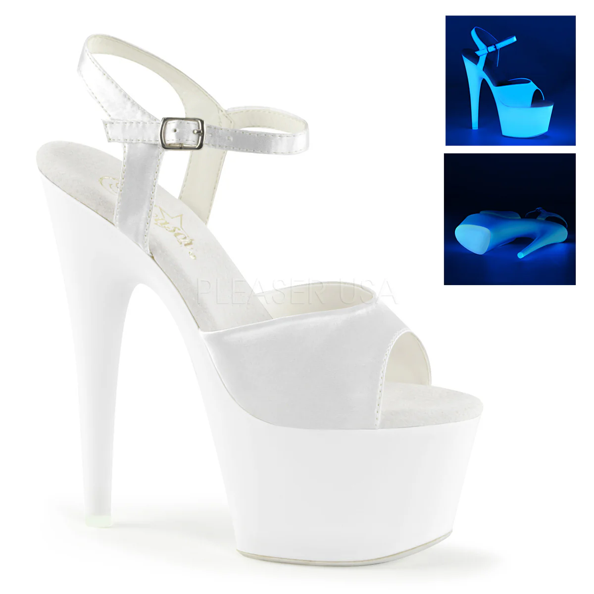 ADORE-709UV  White Satin/Neon White