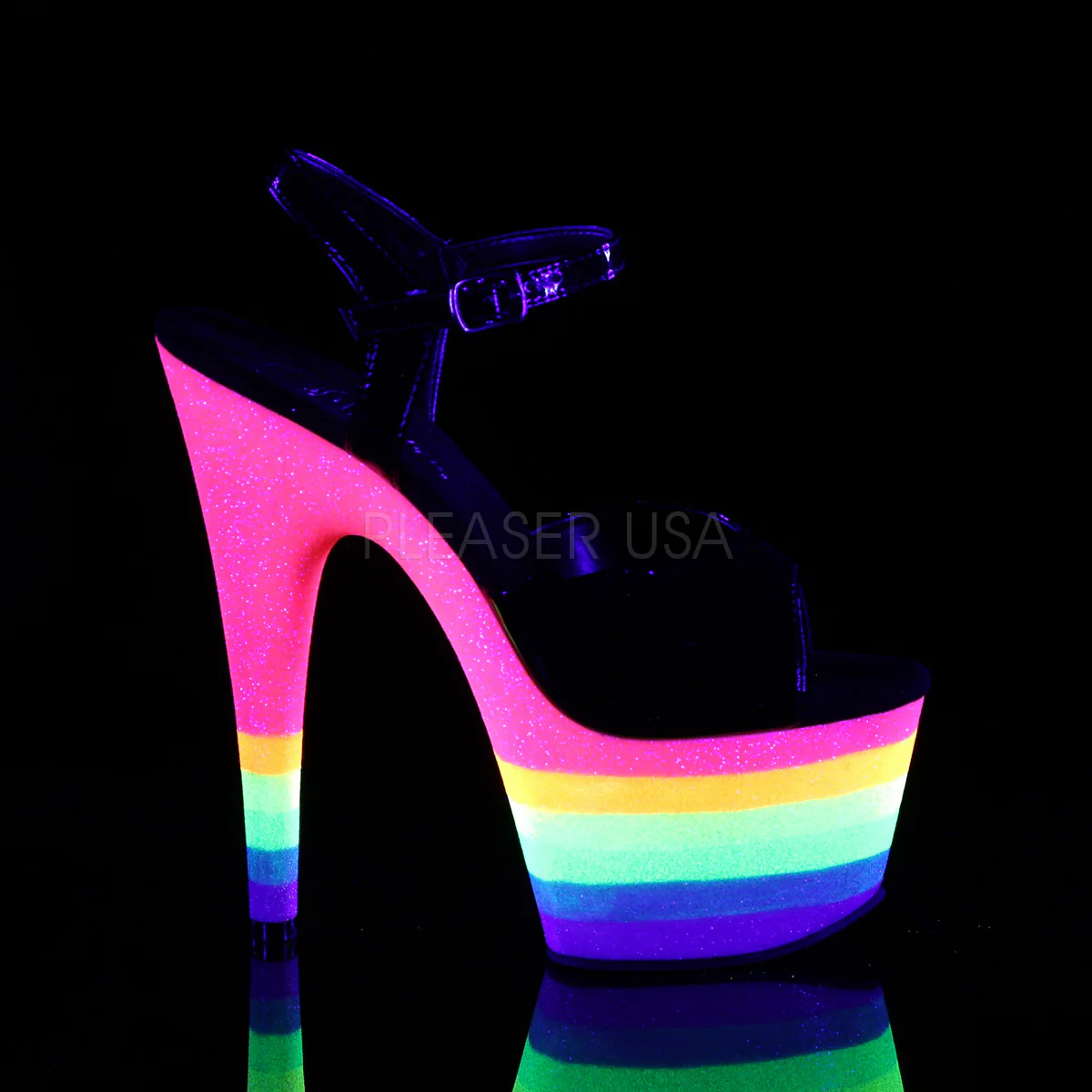 ADORE-709UVRB Black/Neon Rainbow Glitter - Image 4