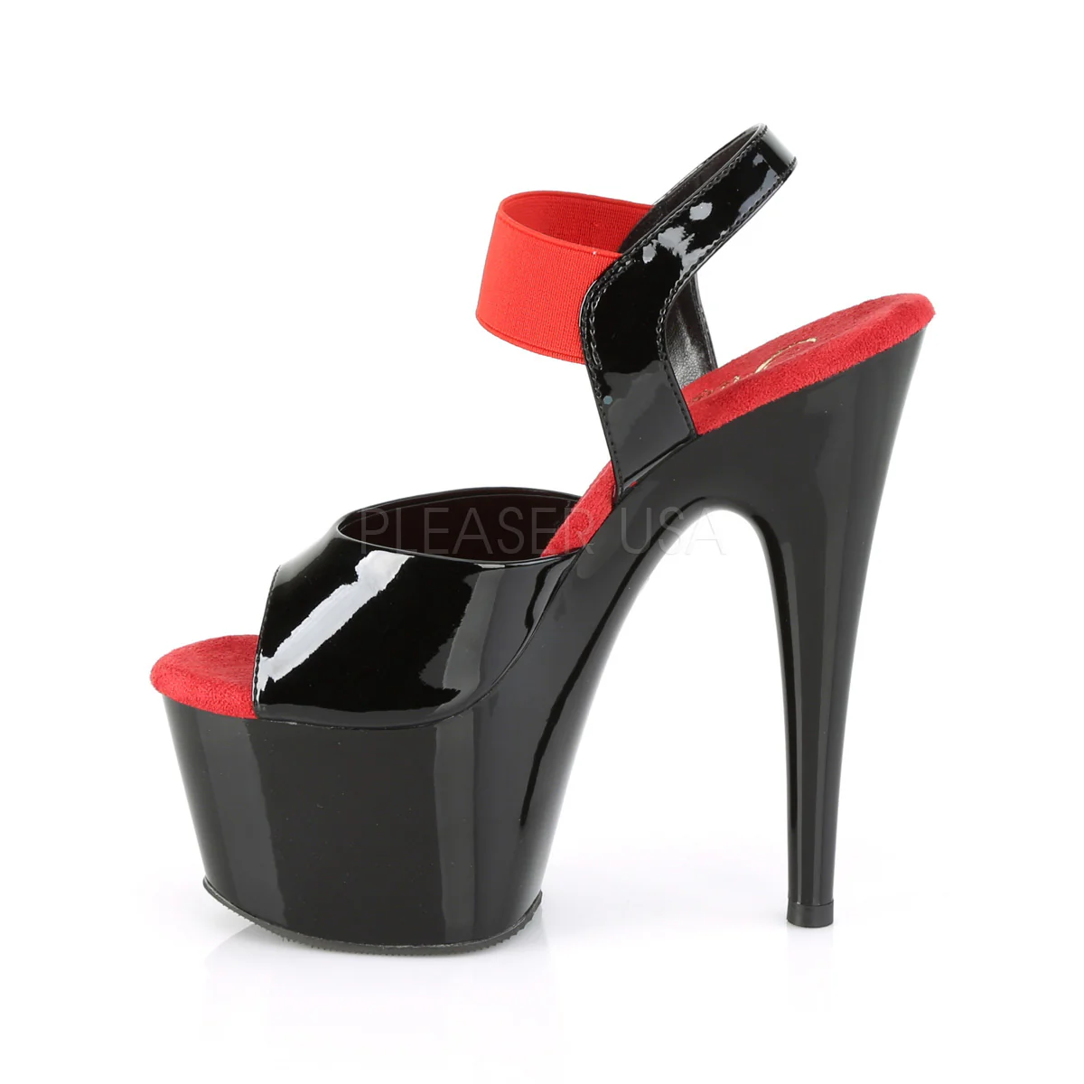 ADORE-714 Black Patent-Red Elastic Band/Black - Image 3