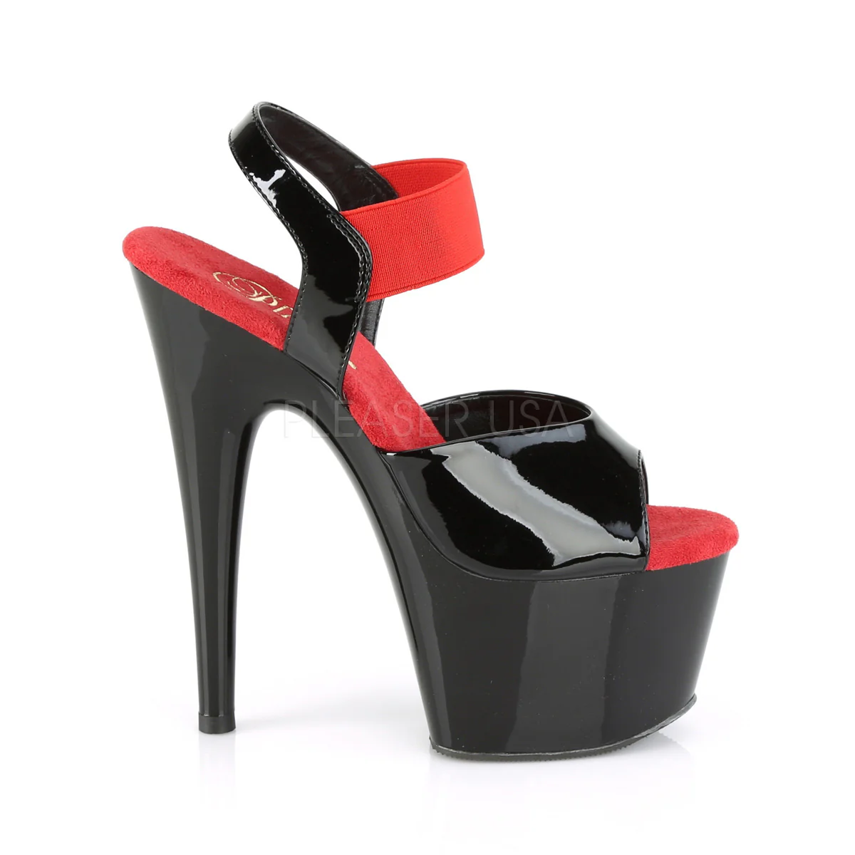 ADORE-714 Black Patent-Red Elastic Band/Black - Image 5