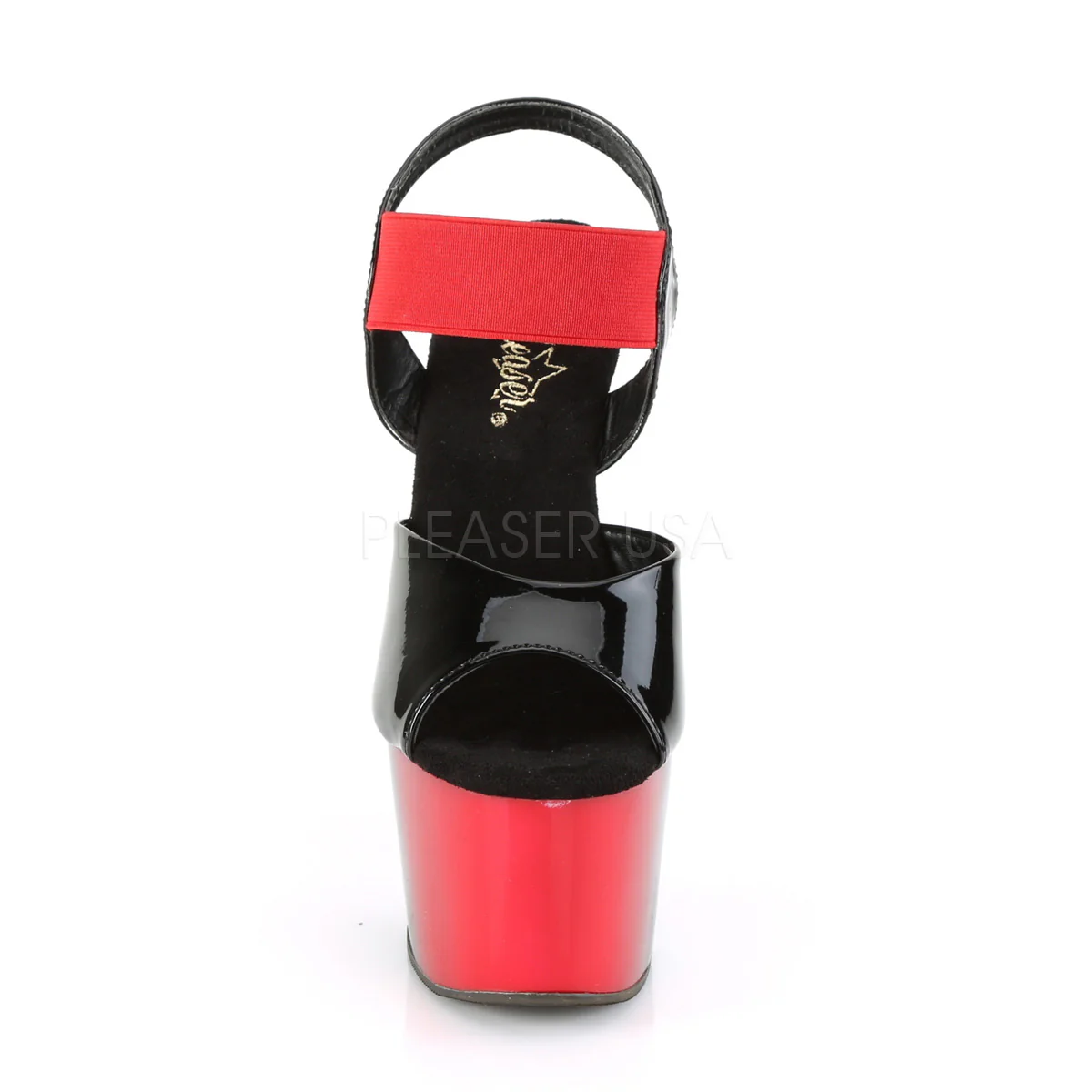 ADORE-714BR Black Patent-Red Elastic Band/Red-Black - Image 2