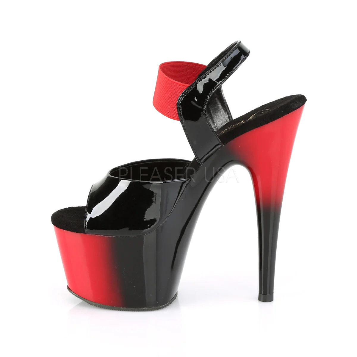 ADORE-714BR Black Patent-Red Elastic Band/Red-Black - Image 3