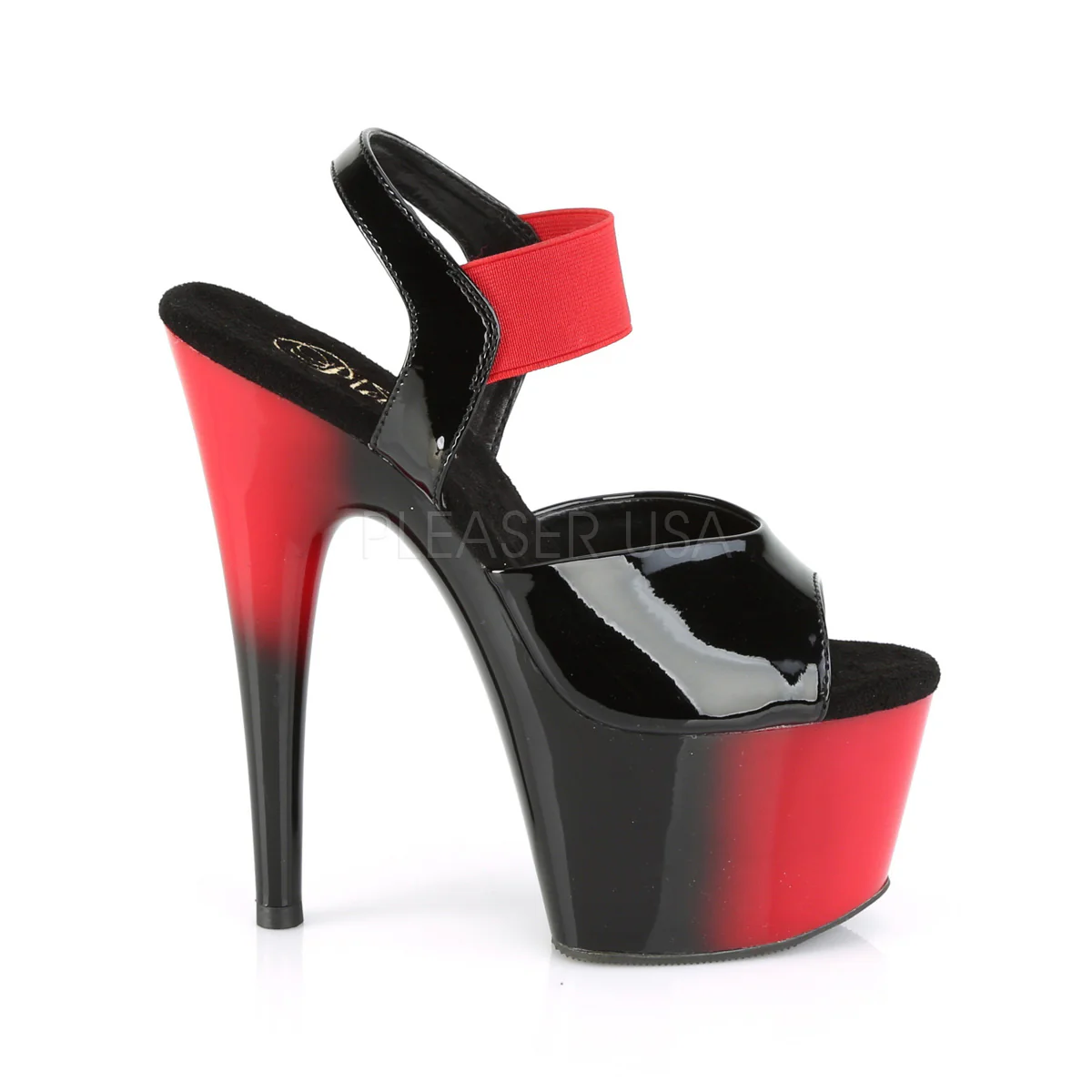 ADORE-714BR Black Patent-Red Elastic Band/Red-Black - Image 5