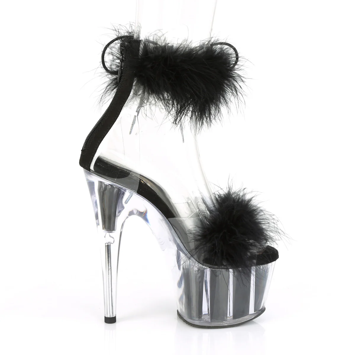 ADORE-724F Clear-Black Fur/Black Fur - Image 5