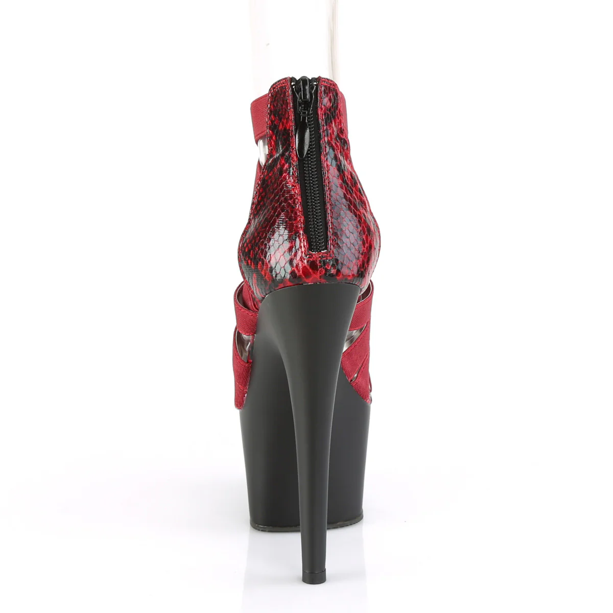 ADORE-748SP  Wine Elastic Band-Snake Print Patent/Black Ma - Image 4