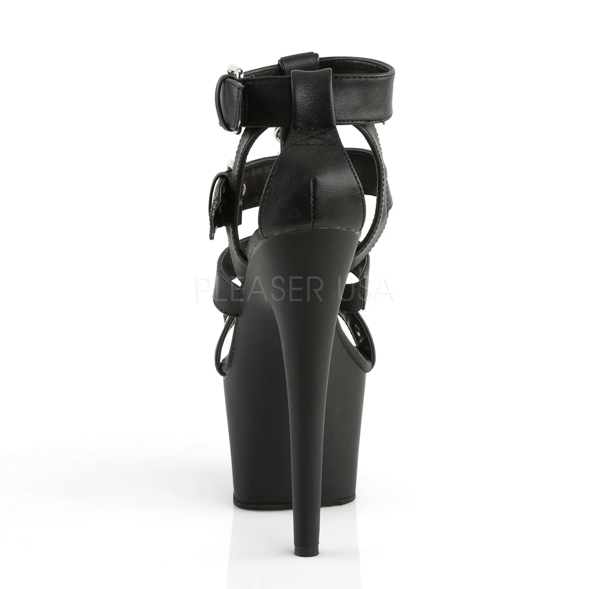 ADORE-758 Black Faux Leather/Black Matte - Image 4