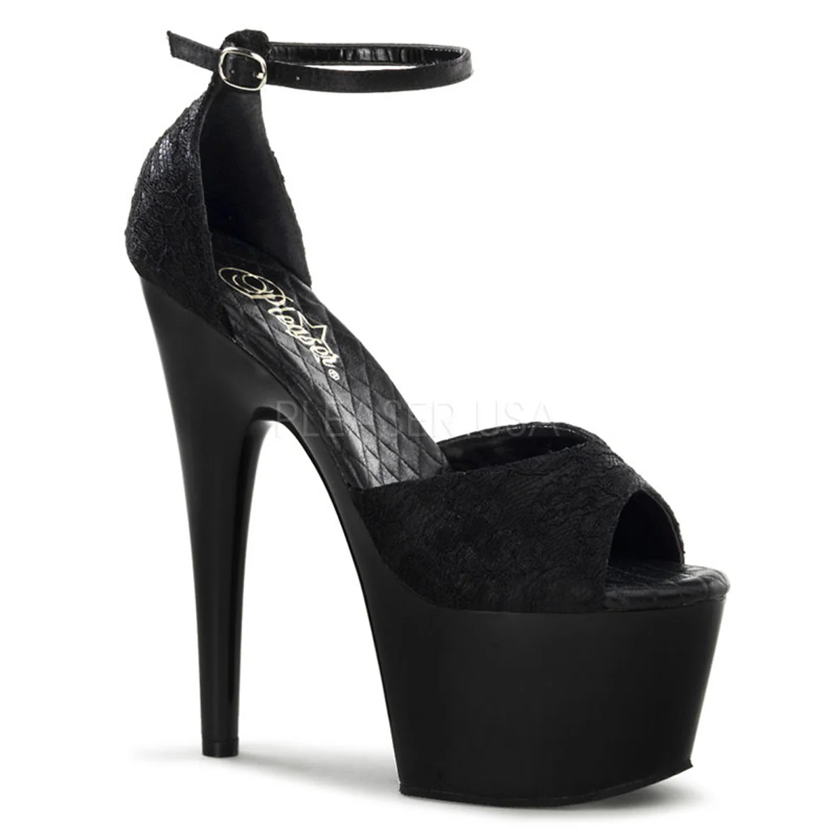 ADORE-768  Black Satin-Black Lace/Black