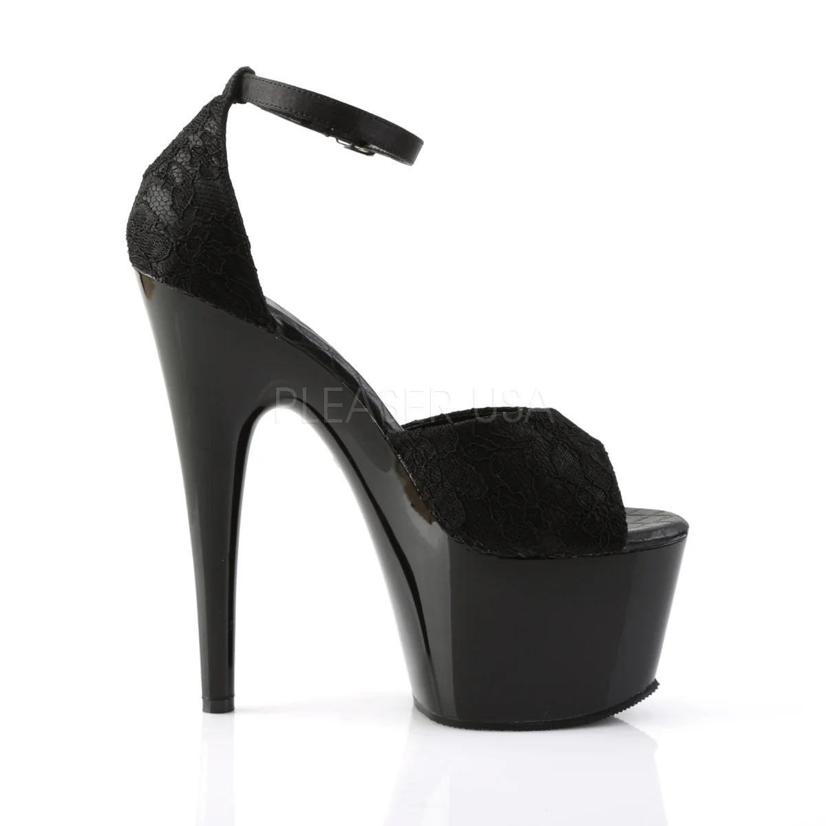 ADORE-768  Black Satin-Black Lace/Black - Image 5