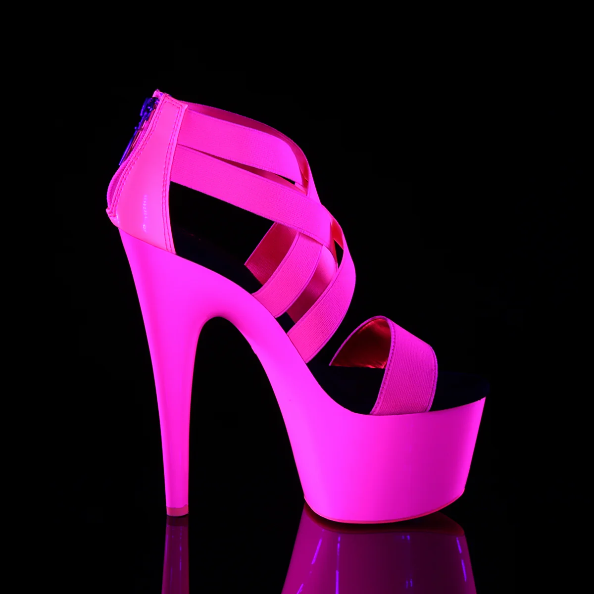 ADORE-769UV  Neon Hot Pink Elastic Band-Patent/Neon Hot Pink - Image 5