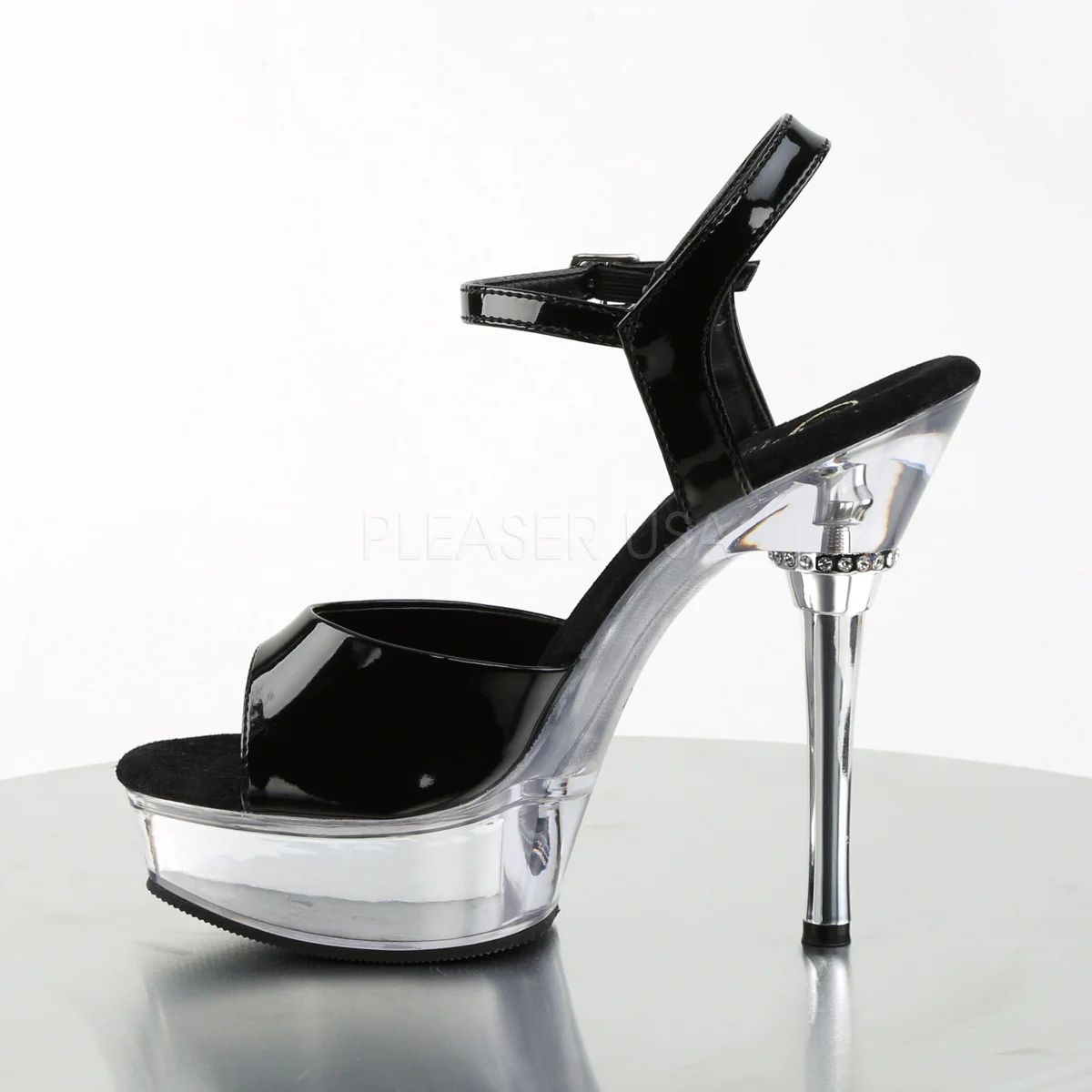 ALLURE-609 Black Patent/Clear - Image 3