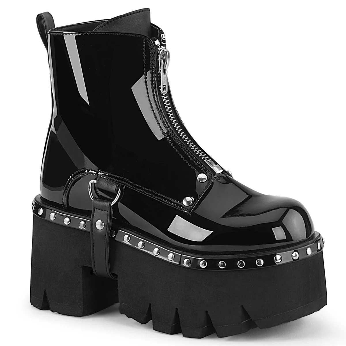 ASHES-100 Black Patent-Vegan Leather