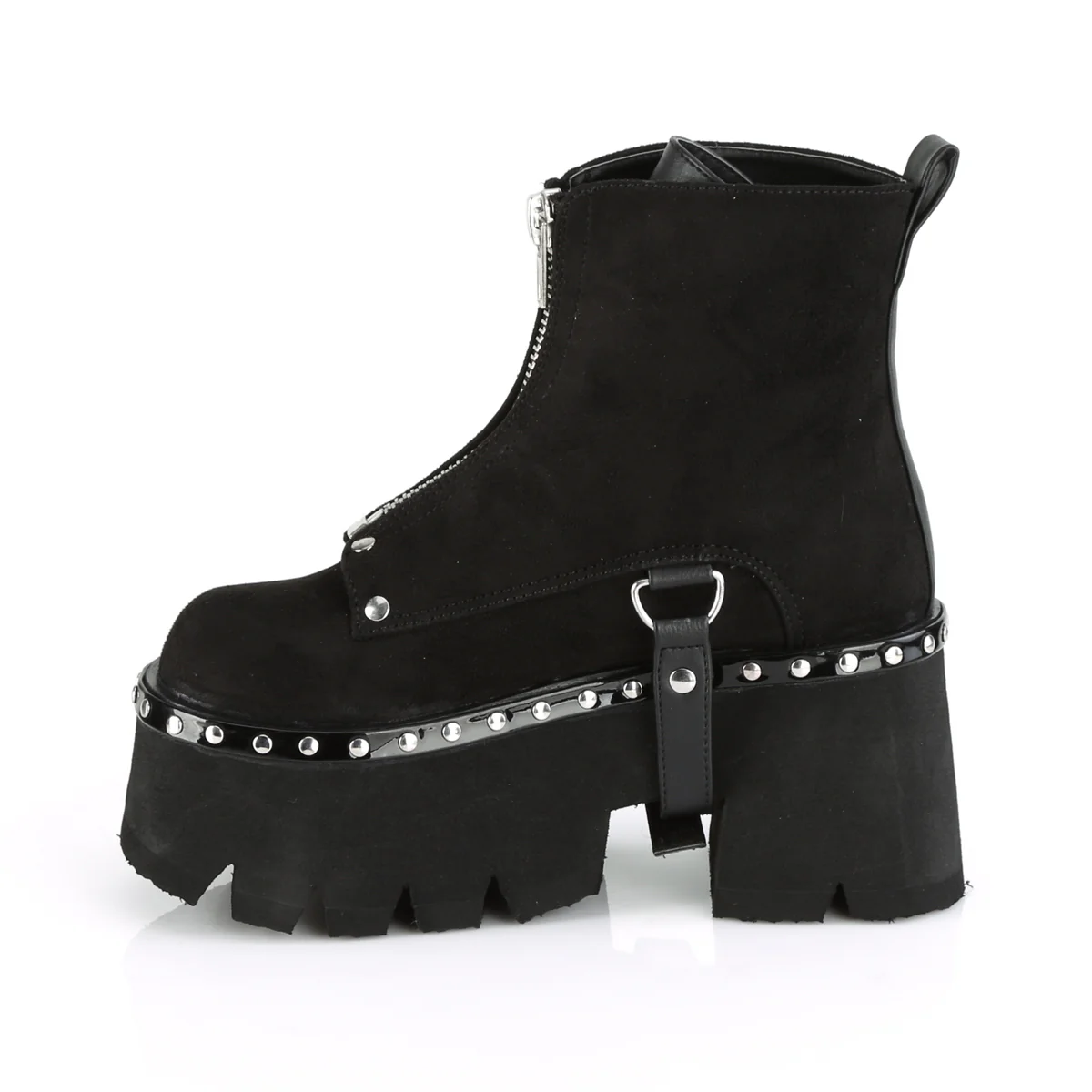 ASHES-100  Black Vegan Suede-Black Vegan Leather - Image 3