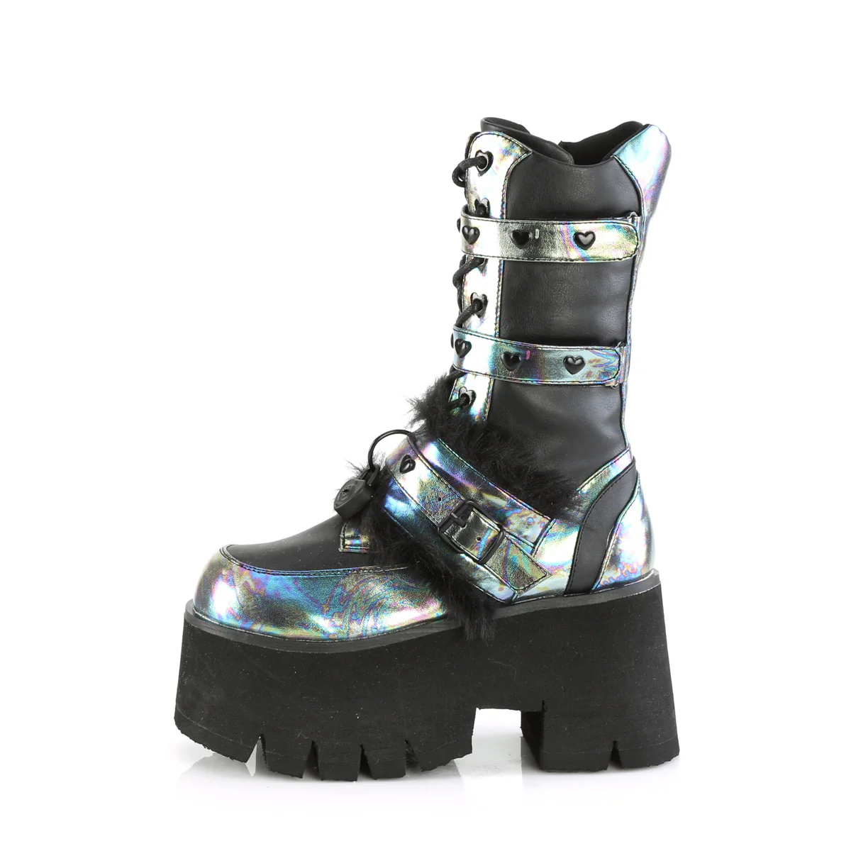 ASHES-120  Black Vegan Leather Green Multi Oil - Image 3
