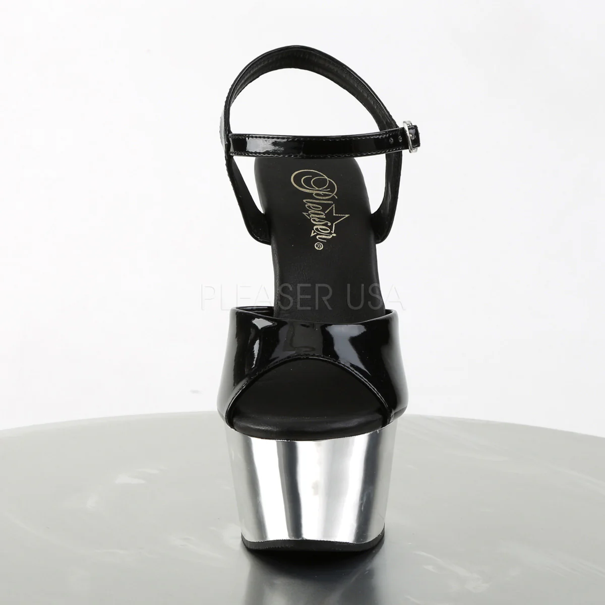 ASPIRE-609  Black Patent/Silver Chrome - Image 2