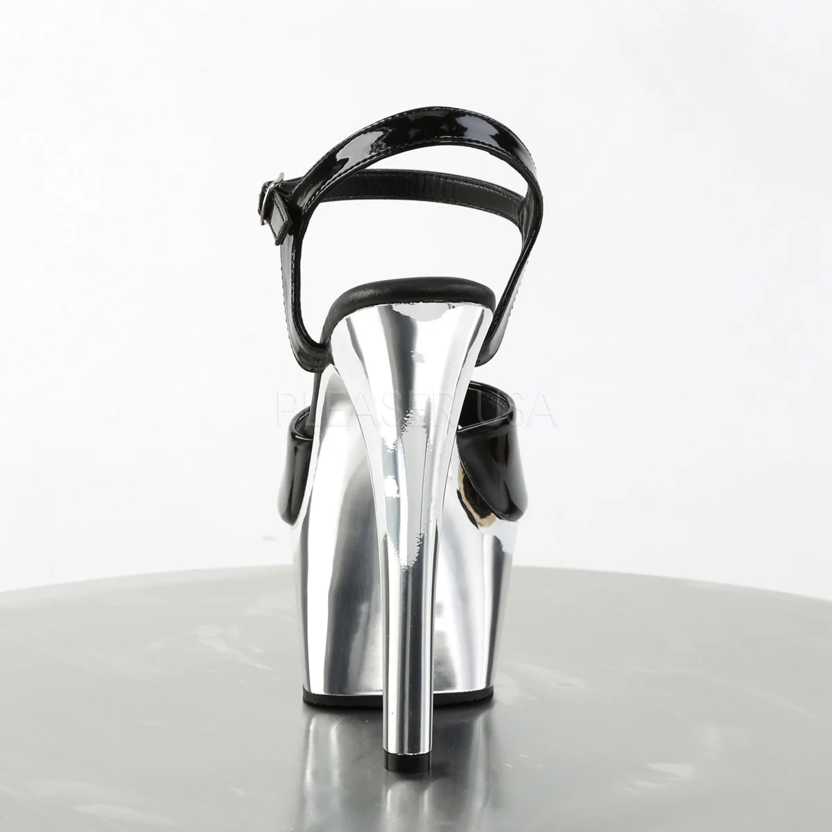 ASPIRE-609  Black Patent/Silver Chrome - Image 4