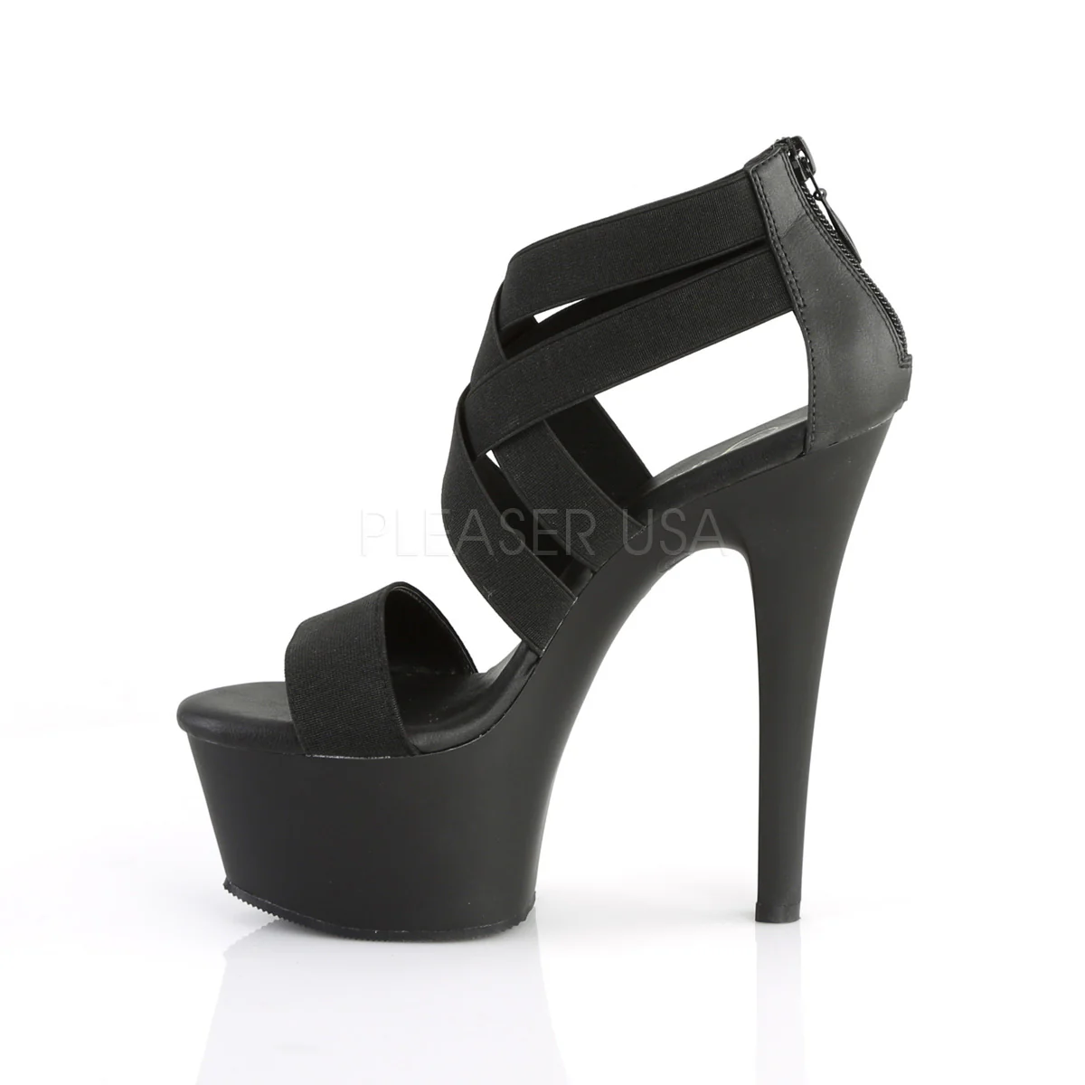 ASPIRE-669  Black Elastic Band-Faux Leather/Black Matte - Image 3
