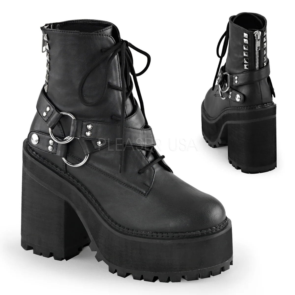 ASSAULT-101  Black Vegan Leather