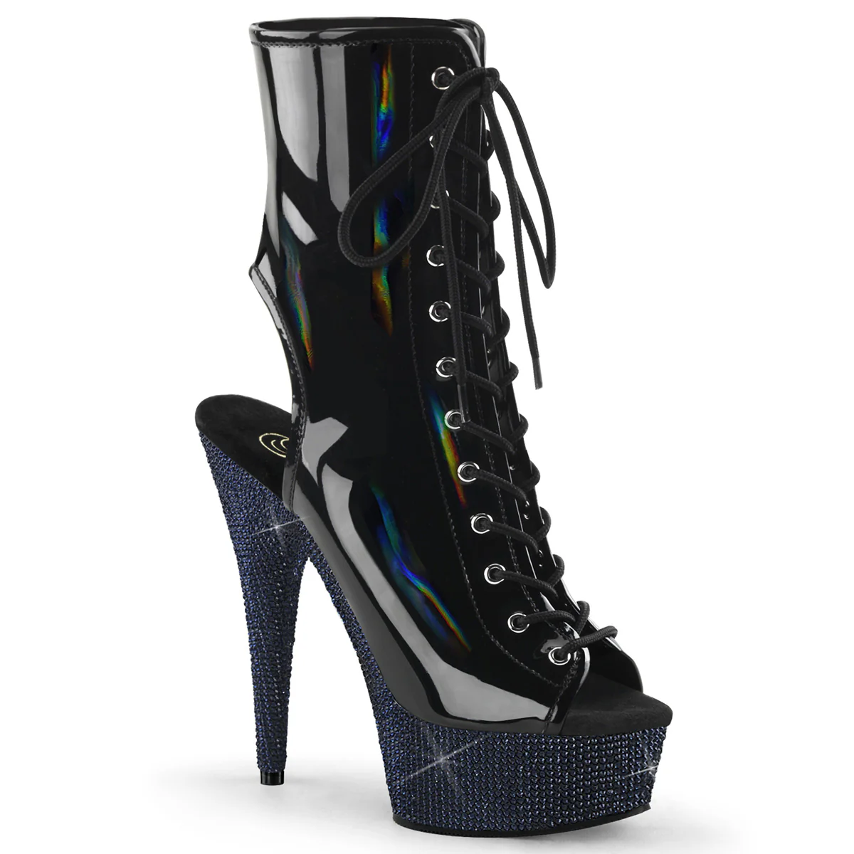 BEJEWELED-1016-6 Black Holo Patent/Midnight Black RS