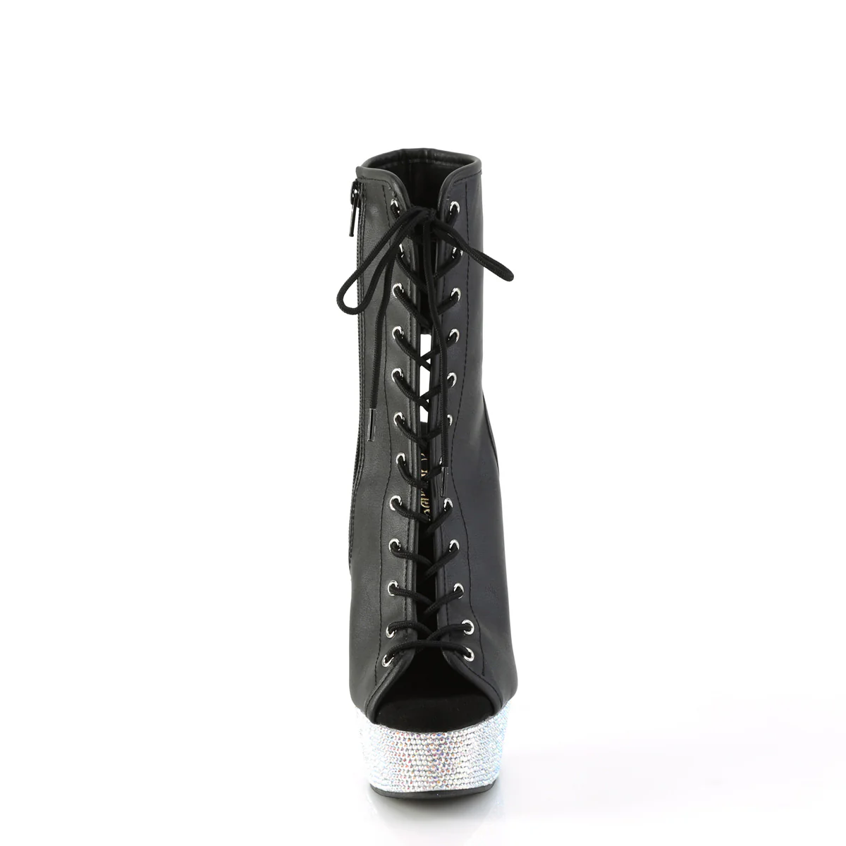 BEJEWELED-1016-6 Black Faux Leather/Silver AB RS - Image 2