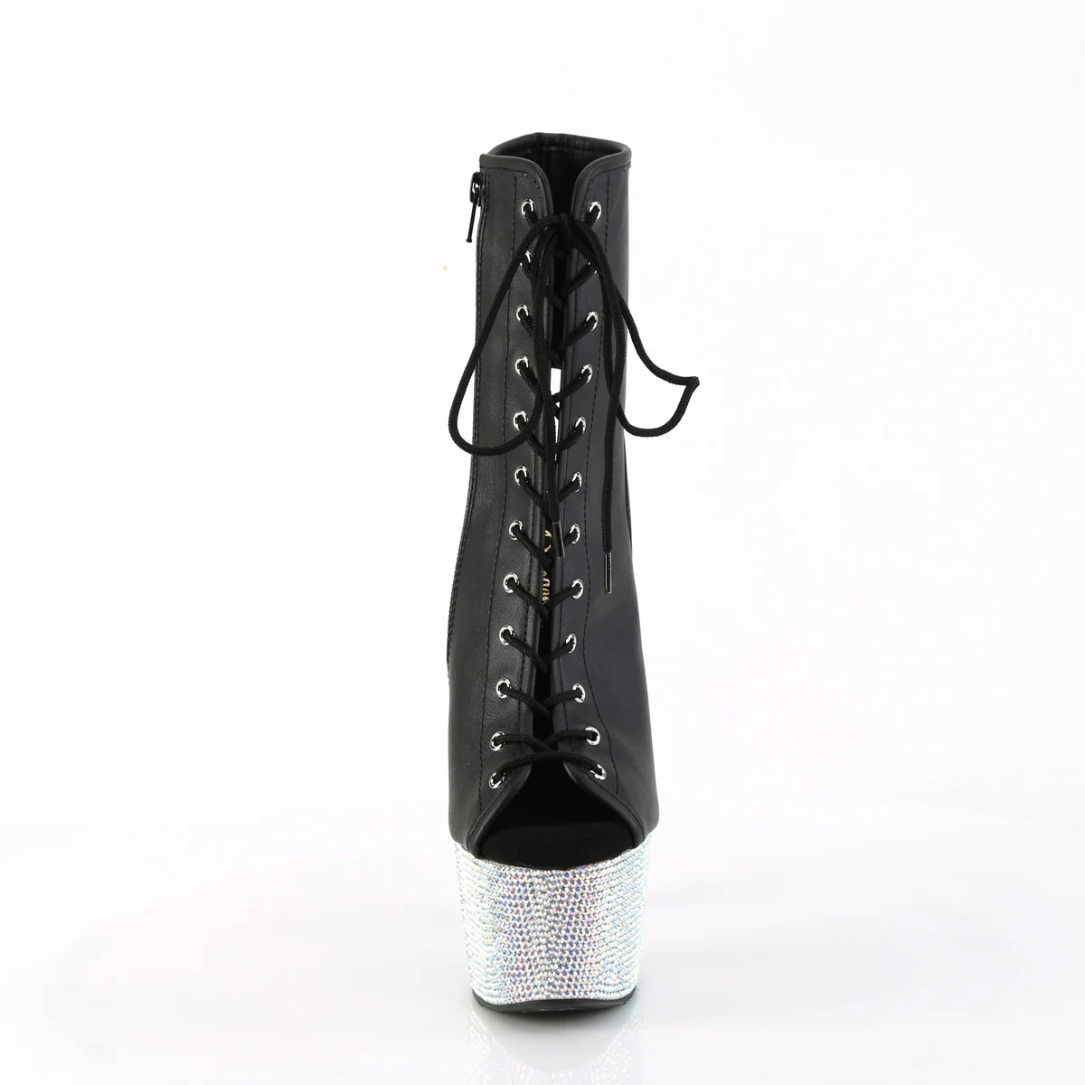 BEJEWELED-1016-7 Black Faux Leather/Silver AB RS - Image 2