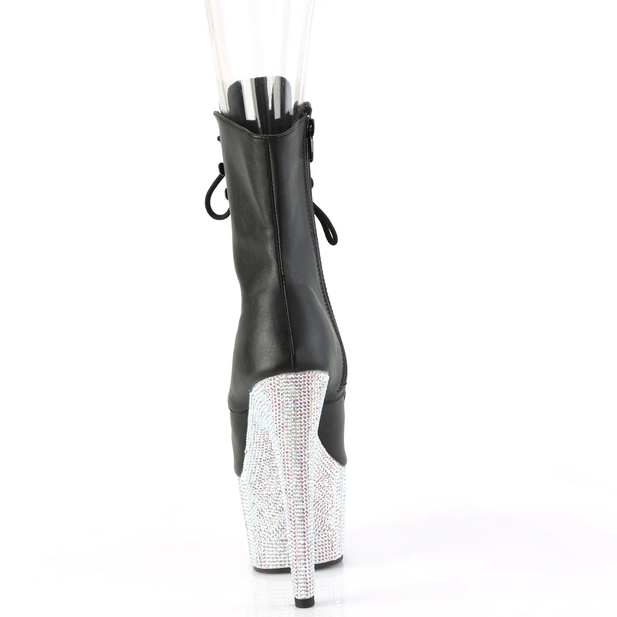 BEJEWELED-1021-7  Black Faux Leather/Silver AB RS - Image 4