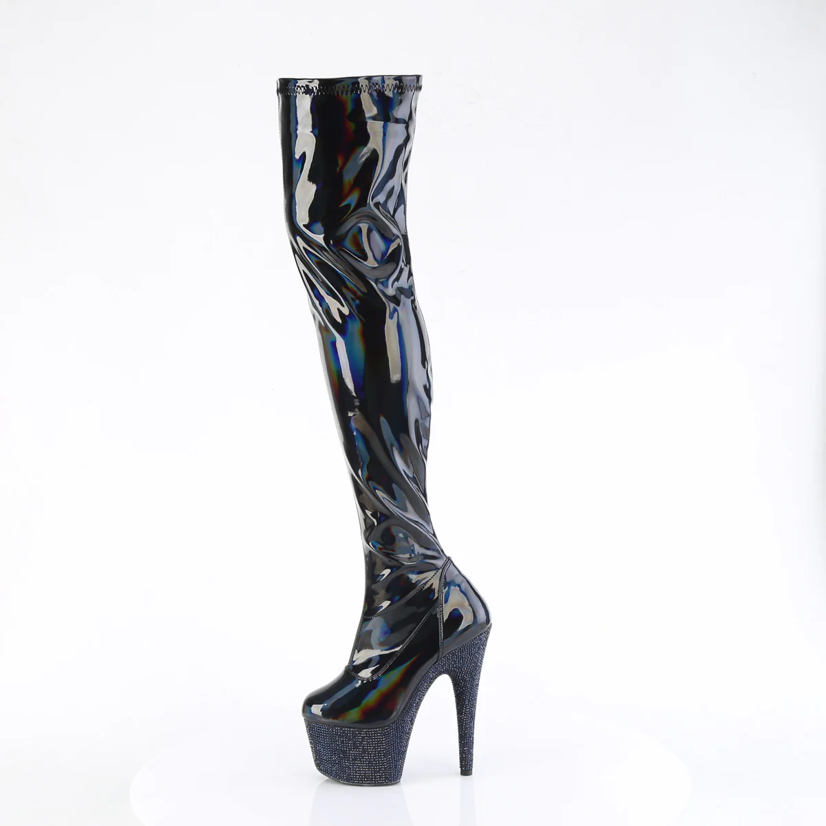BEJEWELED-3000-7 Black Stretch Holo Patent/Midnight Black RS - Image 3