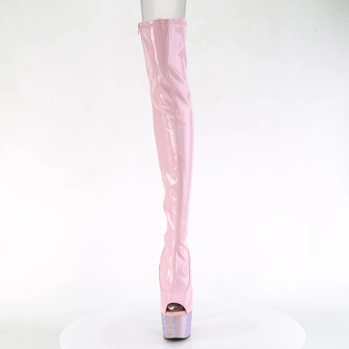 BEJEWELED-3011-7  Baby Pink Stretch Holo Patent/Baby Pink AB RS - Image 2