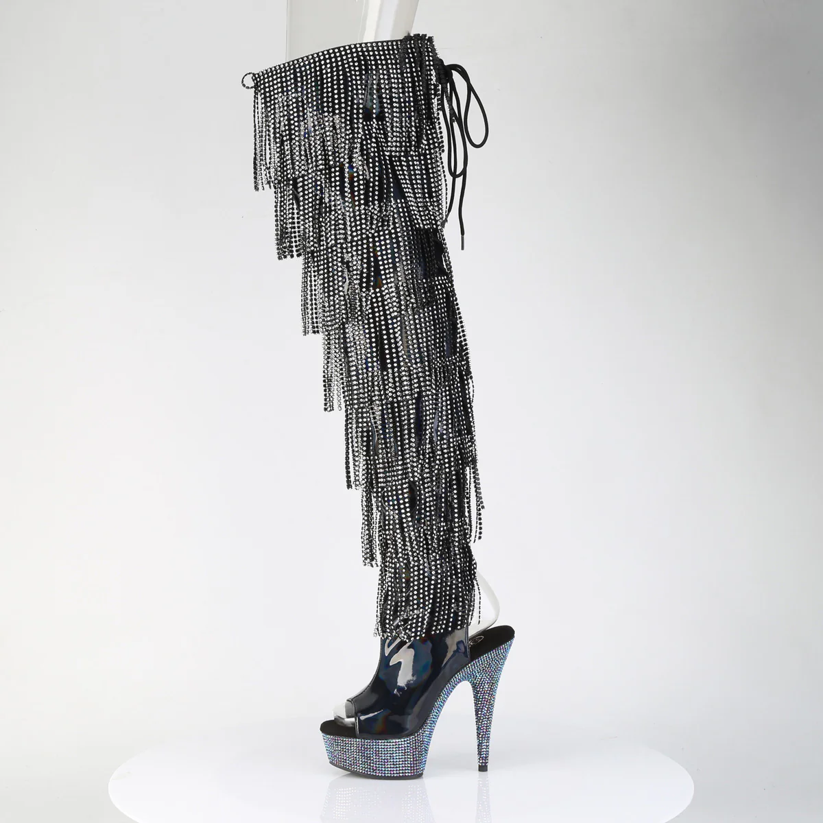 BEJEWELED-3017HG-RSF Black Holo Patent/Silver AB RS - Image 3
