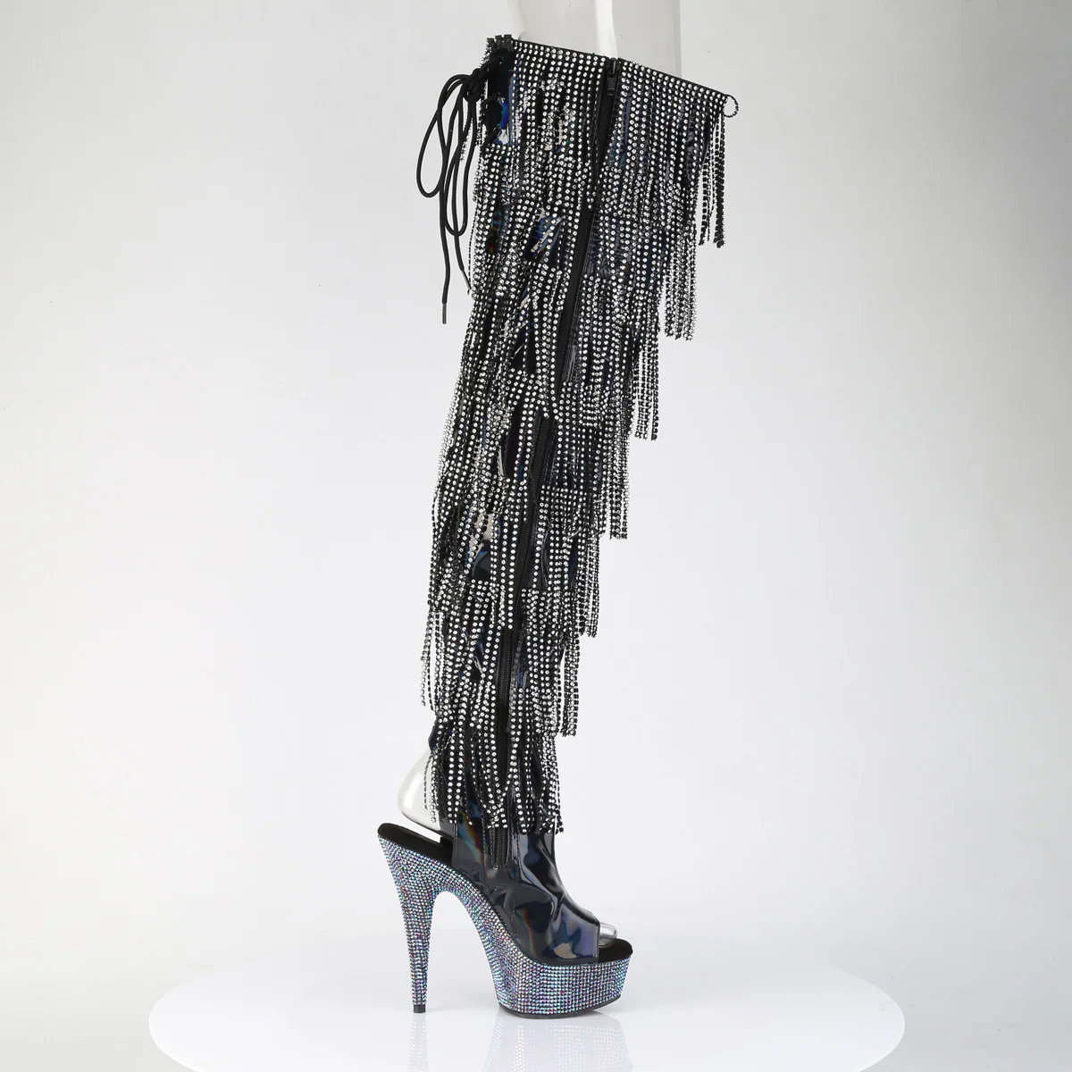 BEJEWELED-3017HG-RSF Black Holo Patent/Silver AB RS - Image 5