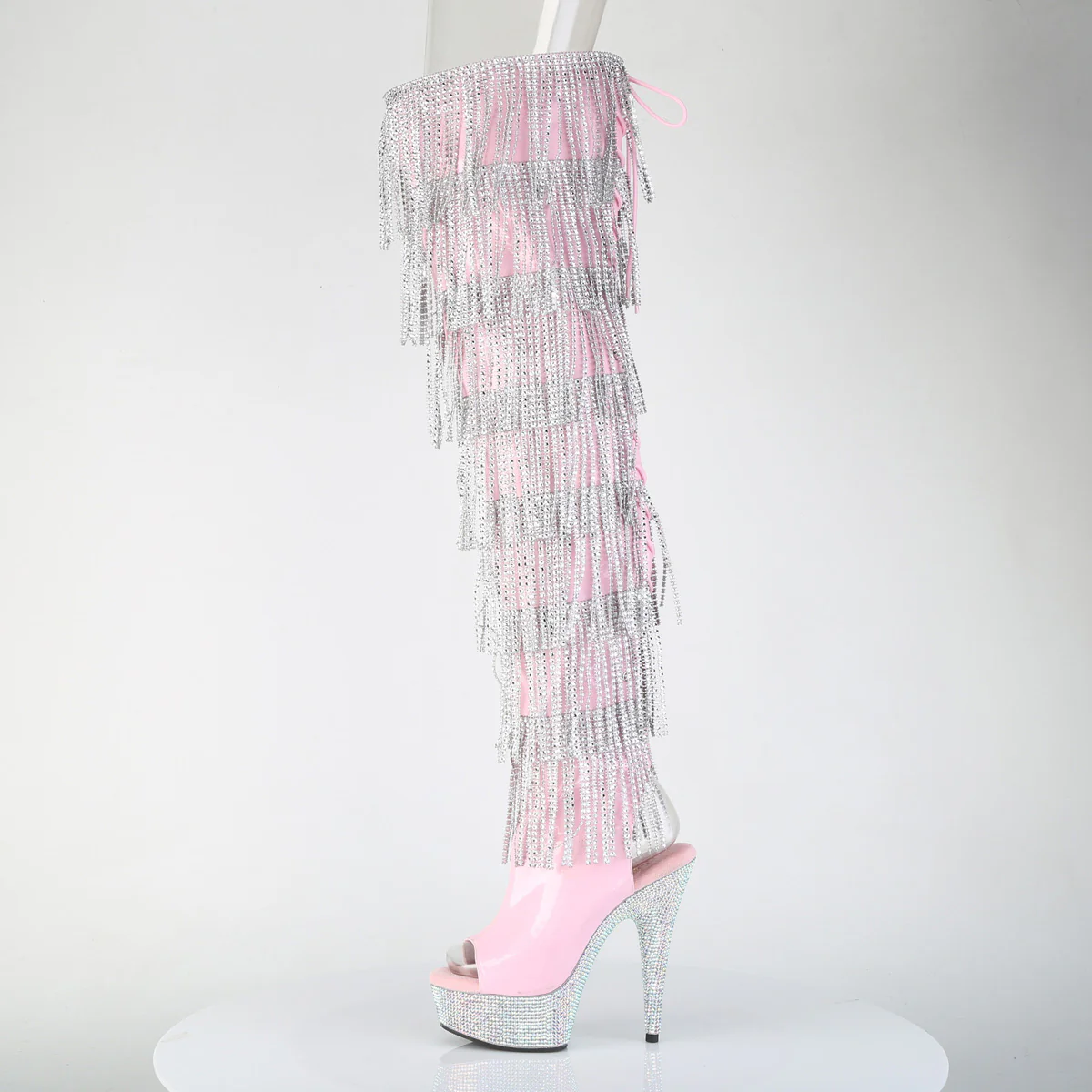 BEJEWELED-3017HG-RSF  Baby Pink Holo Patent/Silver AB RS - Image 3