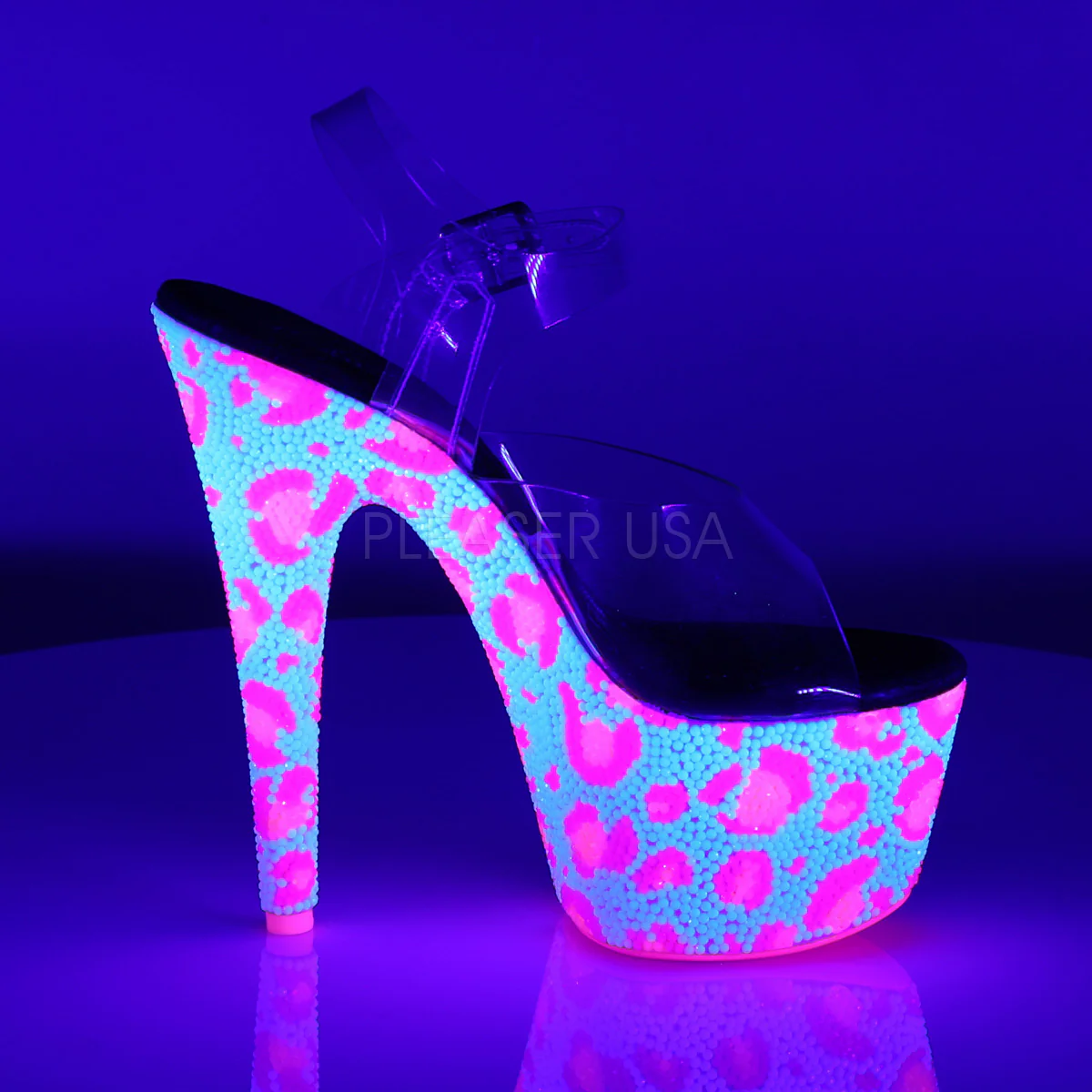 BEJEWELED-708UVLP  Clear/Neon White-Neon Hot Pink - Image 5