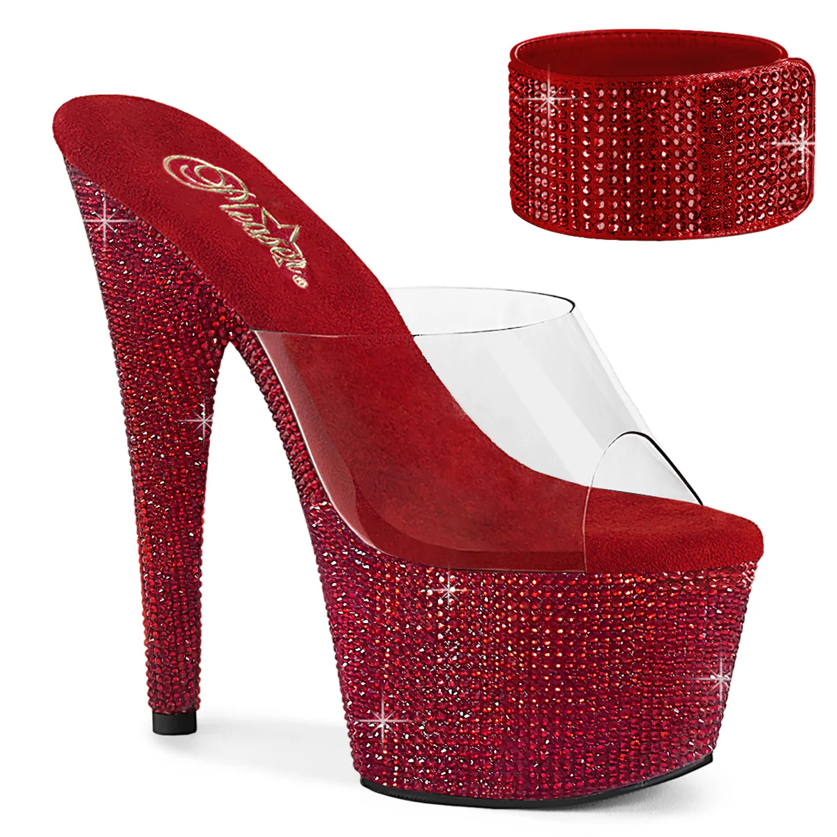BEJEWELED-712RS Clear/Ruby Red RS