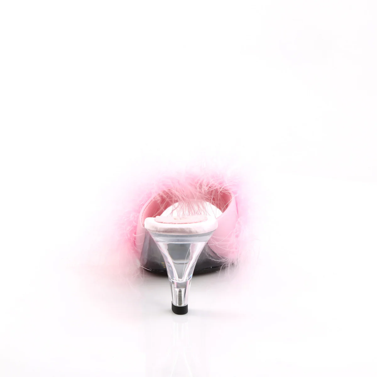 BELLE-301F  Baby Pink Pu-Fur/Clear - Image 4
