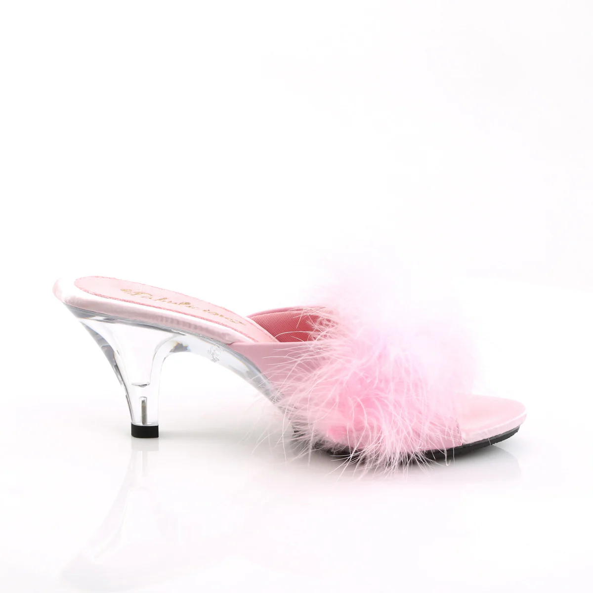 BELLE-301F  Baby Pink Pu-Fur/Clear - Image 5