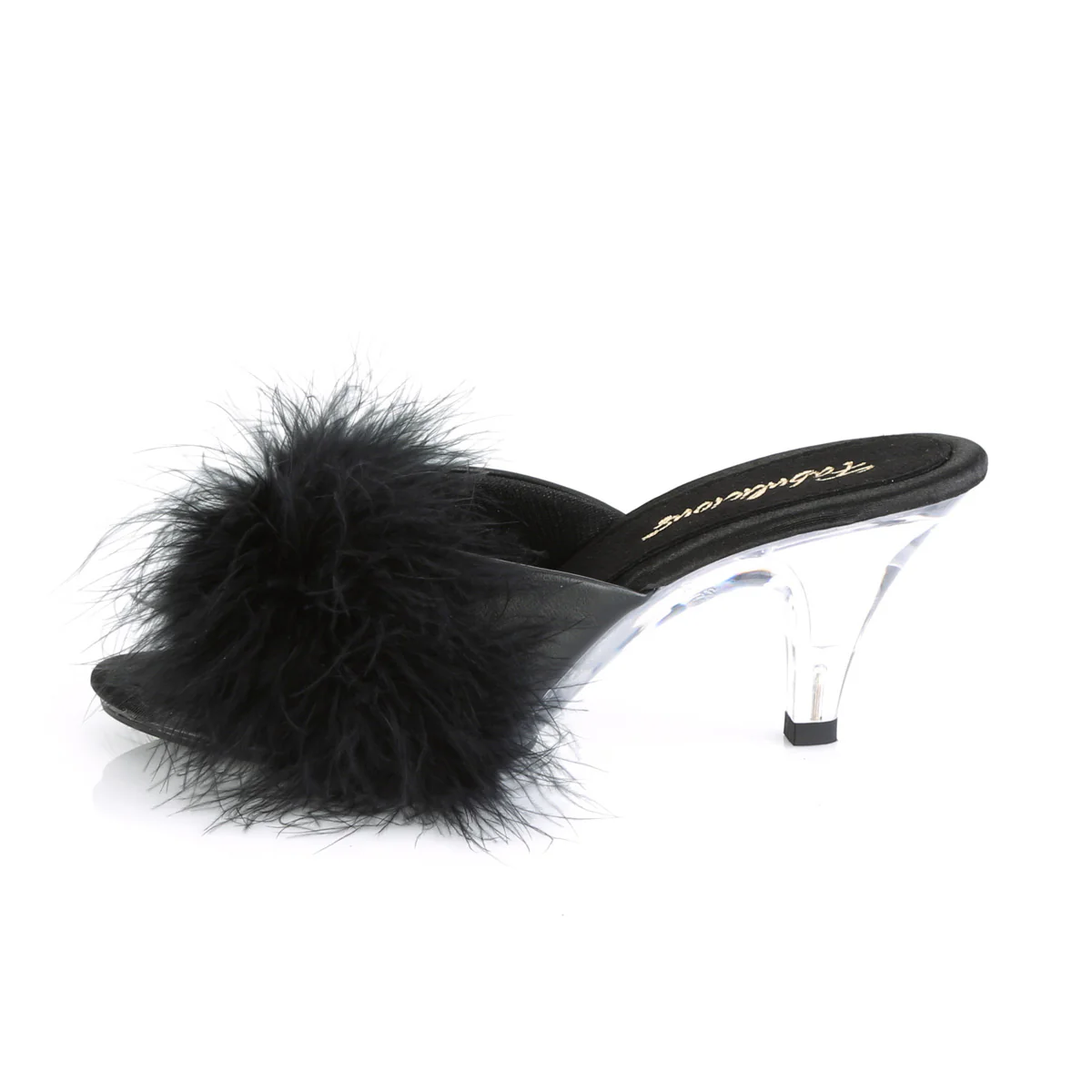 BELLE-301F  Black Pu-Fur/Clear - Image 3