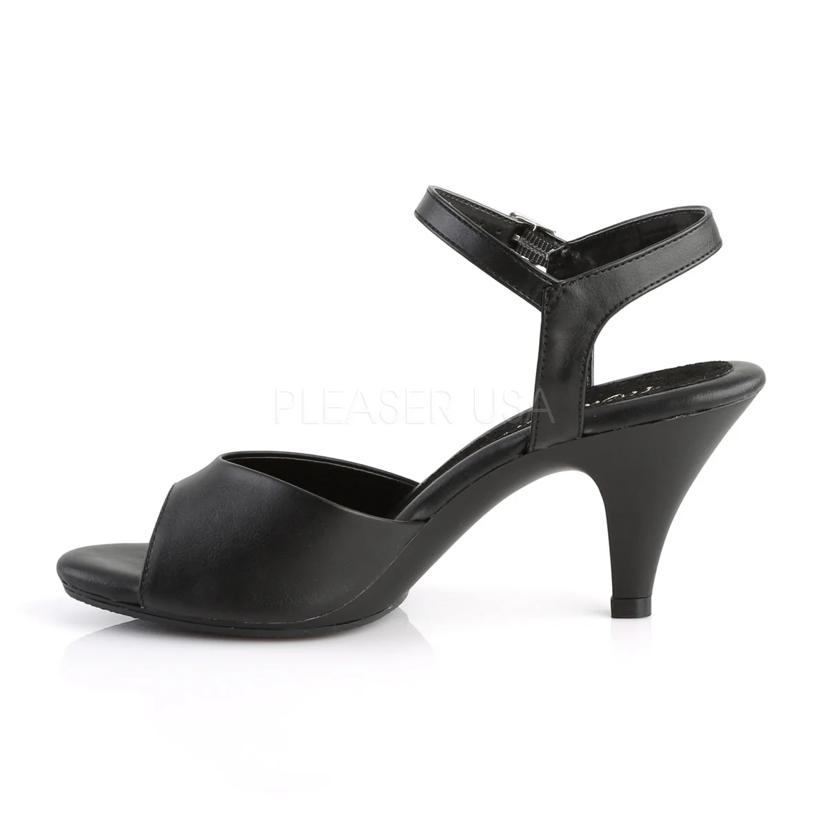 BELLE-309 Black Faux Leather/Black Matte - Image 3