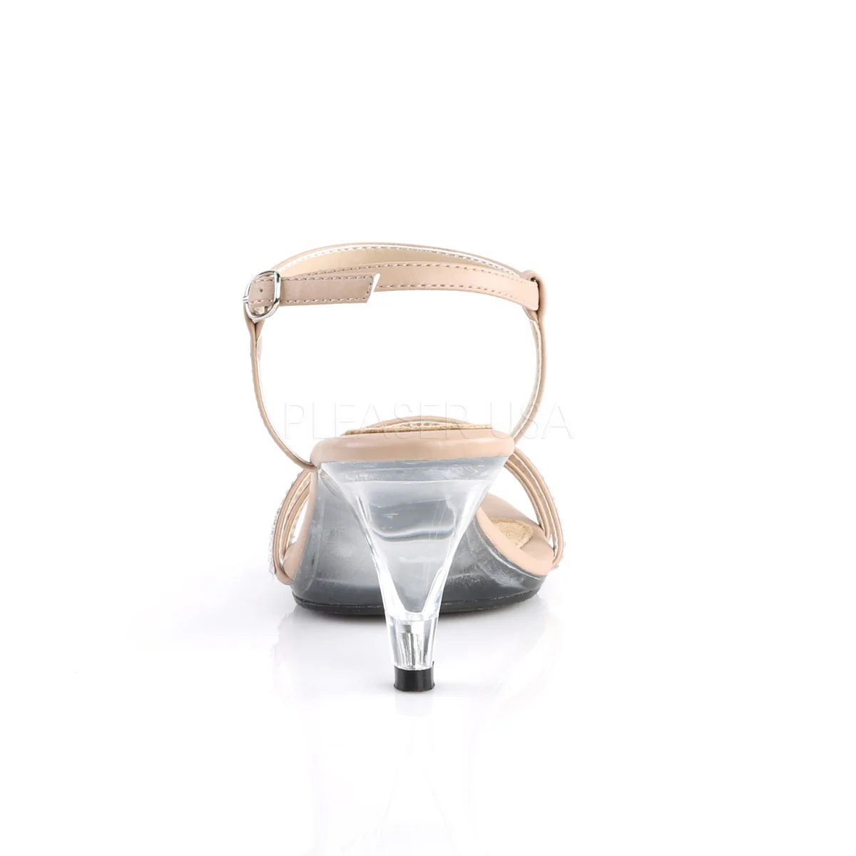 BELLE-316  Nude Faux Leather/Clear - Image 4