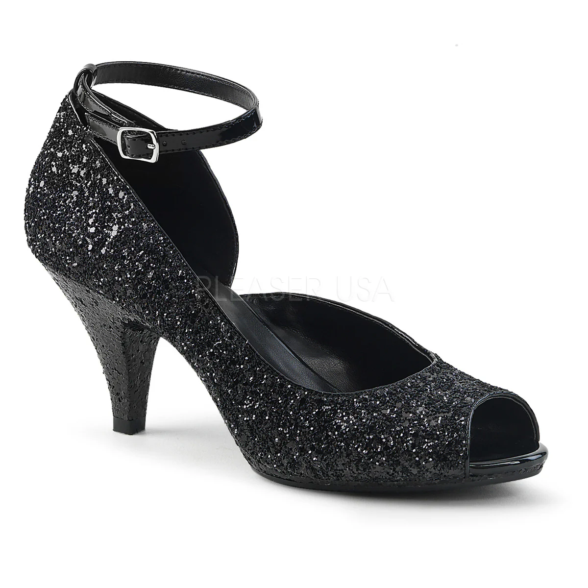 BELLE-381G Black Glitter/Black Glitter