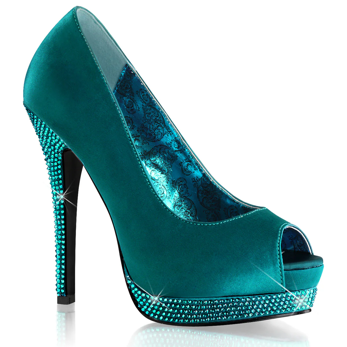 BELLA-12R Turquoise Satin