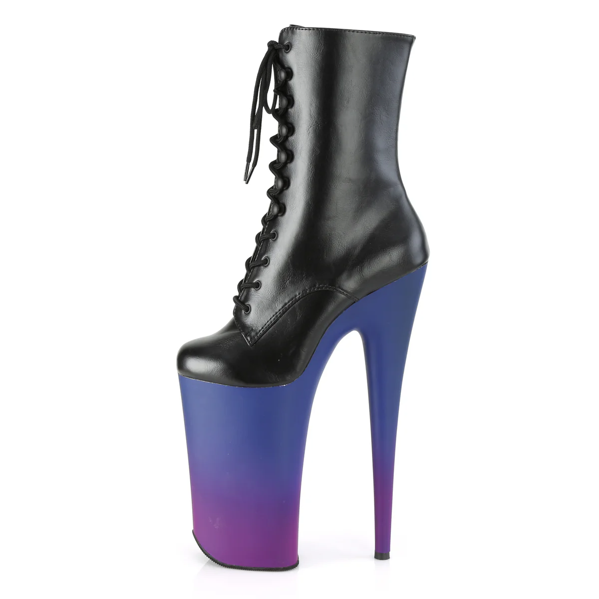 BEYOND-1020BP Black Faux Leather/Blue-Purple Ombre - Image 3