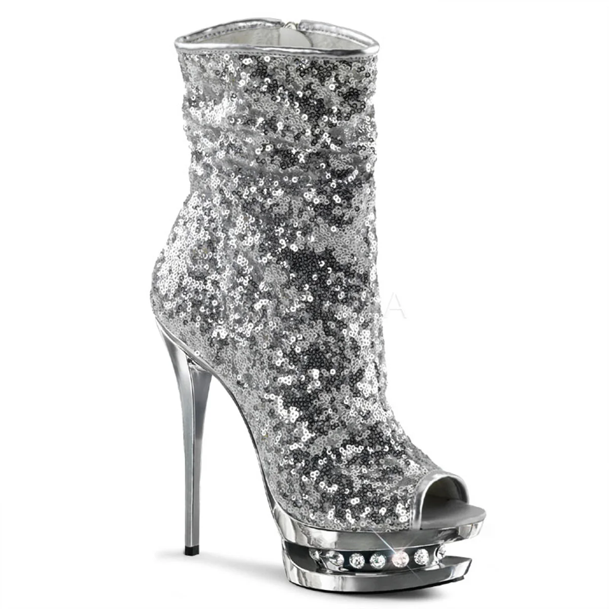 BLONDIE-R-1008  Silver Sequins/Silver Chrome