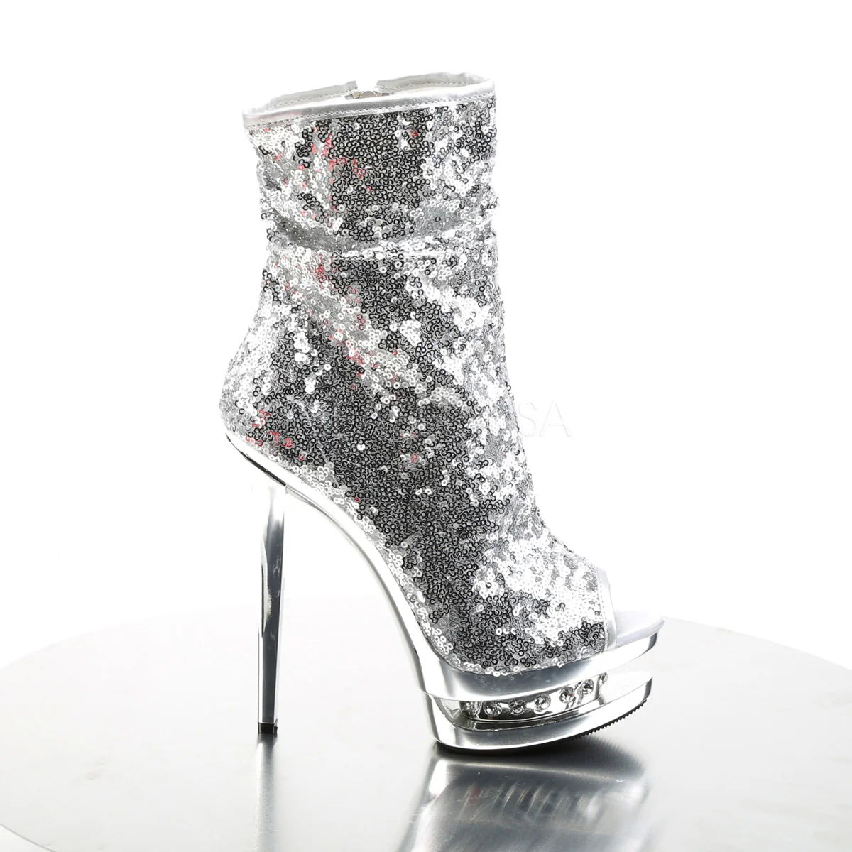 BLONDIE-R-1008  Silver Sequins/Silver Chrome - Image 5
