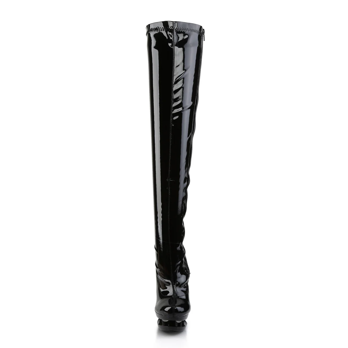 BLONDIE-3000  Black Stretch Patent/Black-Pewter Chrome - Image 2