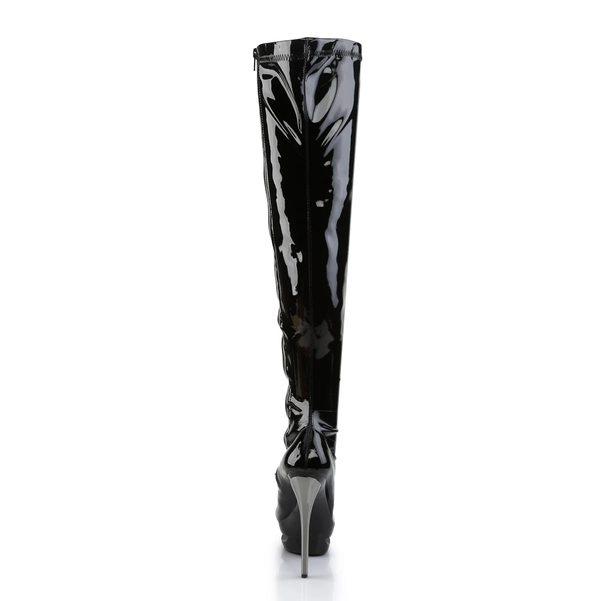 BLONDIE-3000  Black Stretch Patent/Black-Pewter Chrome - Image 4