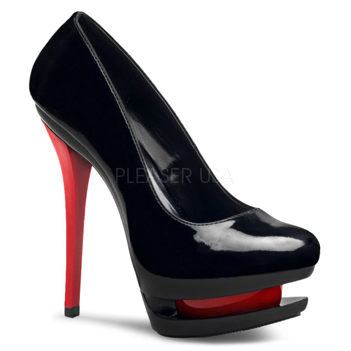 BLONDIE-685 Black Patent/Black-Red
